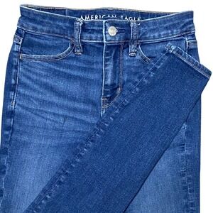 American Eagle Outfitters High Rise Jeggings‎ Blue Stretch Denim Jeans Size 0